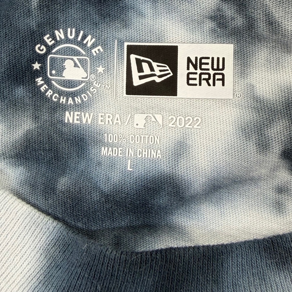 New Era Milwaukee Brewers Crop Top Women Large Navy Tie Dye MLB Long Sleeve NEW - Picture 5 of 12